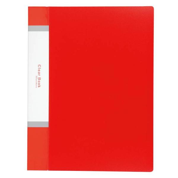 クリアブックA4 横入れ 32ポケット レッド : 手芸問屋ウイングス