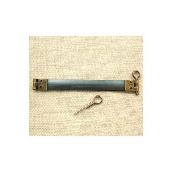 日本製 バネ口金 丸型ピン付き 10cm×1cm幅 アンティックゴールド【10本入り】サイフバネ パクパクポーチ