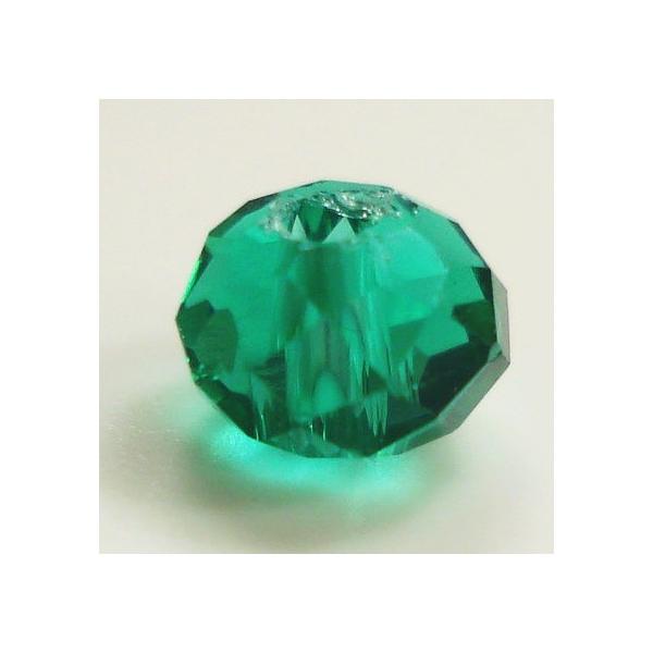 グラスビーズ】 ビーズ タイヤ型 ミラーカット 4mm エメラルド 【約80