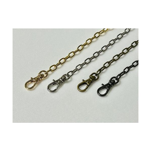 本格　チェーンショルダー　100cm レバーナスカン/小判型チェーン 【4色展開】
