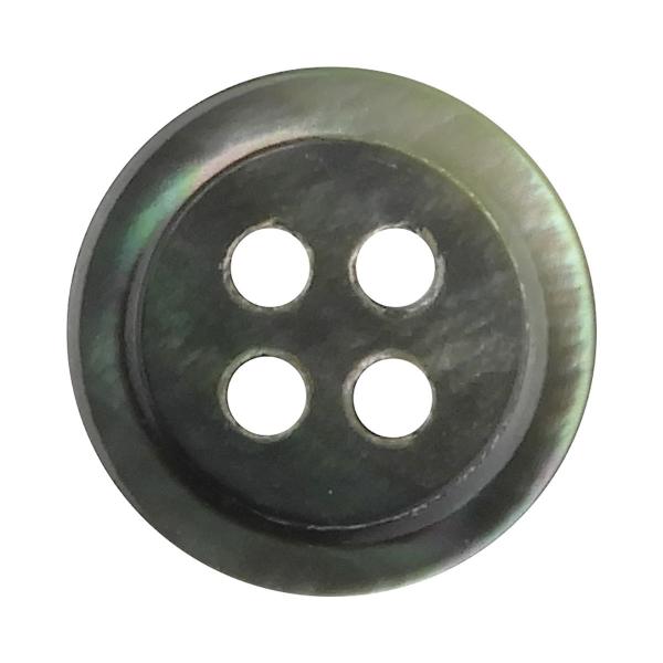 貝ボタン 4つ穴 11.5mm 黒蝶貝 【6個入り】