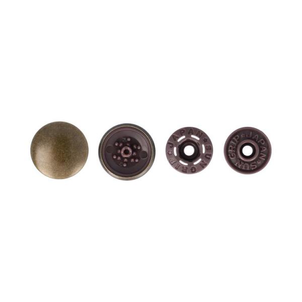 ワンタッチプラスナップスリムメタル 14mm アンティックゴールド 【2個入り】
