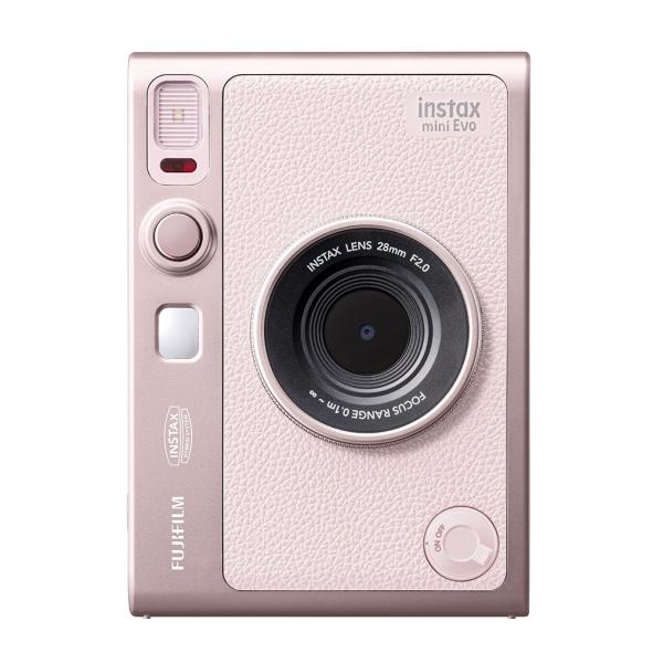 やさしいピンクカラーが特徴的なハイブリッドインスタントカメラ