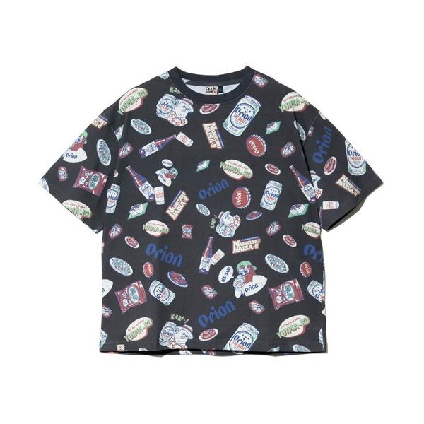 DUCKSTER ダックスター ORION × Duckster オリオンビールコラボTEE 総柄 BLACK