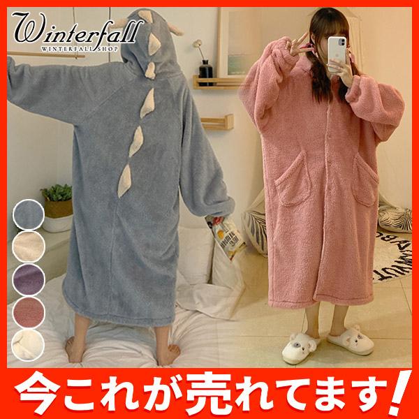 パジャマ 部屋着 ワンピース レディース ルームウェア モコモコ 長袖 冬スウェット かわいい フラノ スカラップ 動物キャラクター 防寒 暖かい 49octvdltsy08 Winter Fall 通販 Yahoo ショッピング