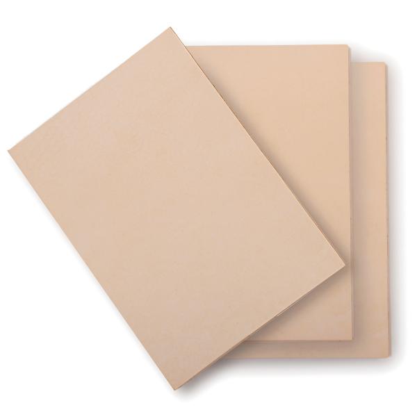 レザークラフト 材料 ヌメ革 はぎれ A4サイズ 3枚セット 生成り タンロー 210×297mm