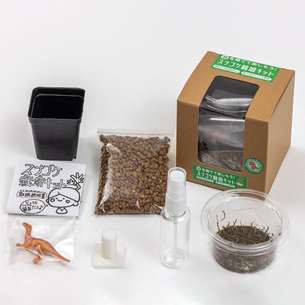苔（乾燥スナゴケ）・栽培土・栽培容器・水やり用のスプレーボトル・説明書など、栽培に必要な材料をフルパッケージにしたものです。水さえあれば栽培を始められる簡便さから、何も持っていない状態から「苔栽培のはじめの一歩」を踏み出す方に最適です。縦×...