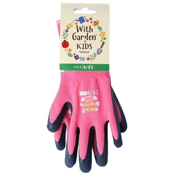 親子で楽しくガーデニング！天然ゴムをコーティングしているため、引き裂きに強く、しなやかで作業性の良い手袋です。ピタッと吸着して掴みやすい、特殊スベリ止め「マイクロフィニッシュ 加工」を施しています。いやなニオイを抑えるサニタイズ抗菌抑臭加工...