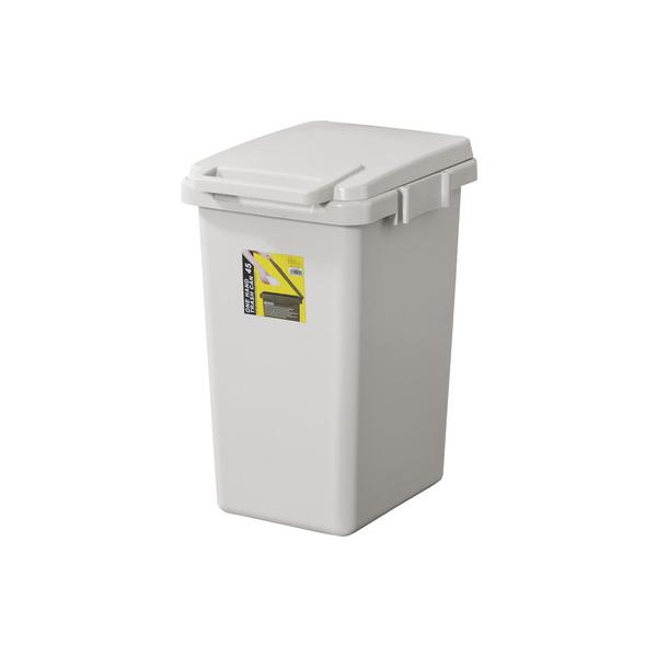 AZUMAYA(東谷) ワンハンドトラッシュカン 45L フタ付き 連結可 日本製 ポリプロピレン グレー お手入れ簡単 汚れに強い 片手で簡単｜LFS-845GY（4985155215584）