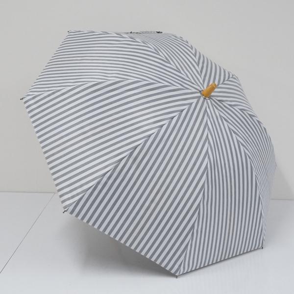 美品◆ サンバリア100 ◆ Mサイズ 竹手元 ストライプ グレー傘 日傘 UV Mサイズ / コンビmoku | 完全遮光日傘｜サンバリア100