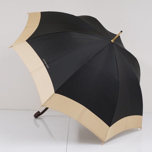 傘 BURBERRY バーバリー USED品 ロゴ ジャガード ブラック 高級