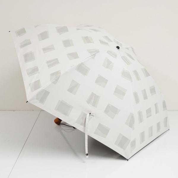 サンバリア100・折たたみ晴雨兼用UV傘 中古品 サンバリア100 完全遮光折日傘 USED美品 3段折 キューブ グレー