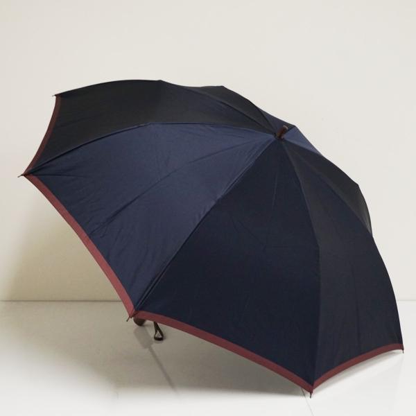 折りたたみ傘 前原光榮商店 USED品 ボーダー ネイビー 高級 日本製