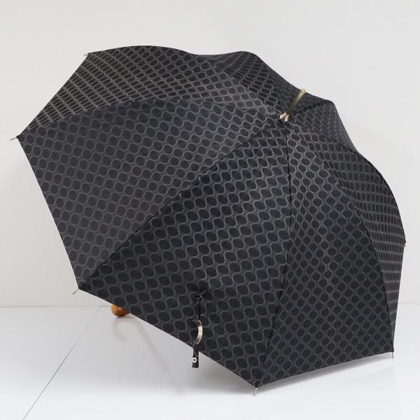 傘 高級 CELINE セリーヌ USED品 マカダム ブラック ジャガード グラス骨 絶版 希少 60cm S4430