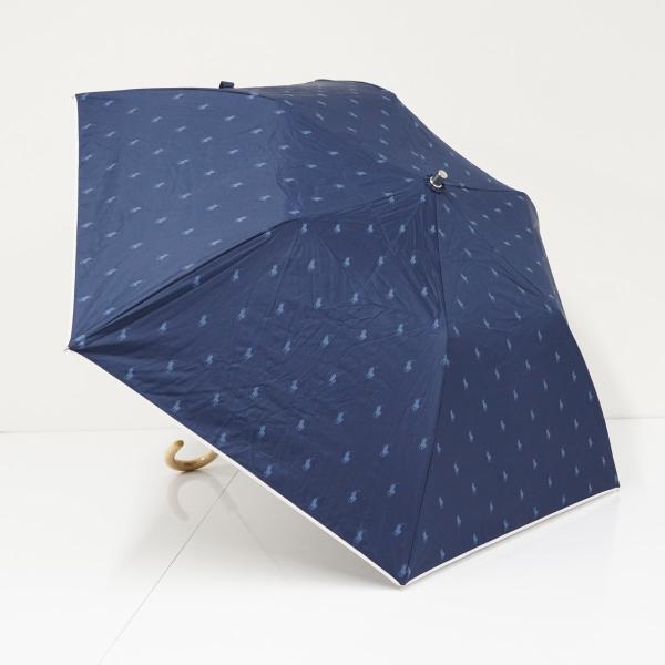 折りたたみ日傘 POLO RALPH LAUREN ポロラルフローレン USED美品 晴雨兼用 ネイビー ポロドット 遮光 UV 50cm FA9492