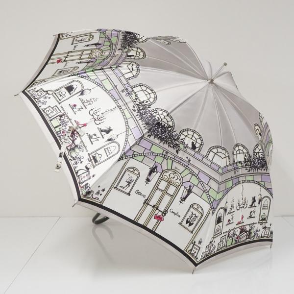 傘 Kanematsu 銀座かねまつ USED美品 建物 風景 街並み グラス骨 60cm S4183