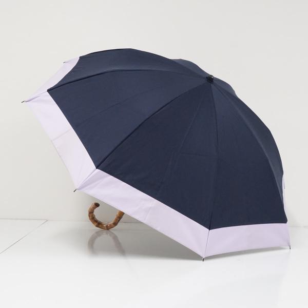 完全遮光折日傘 芦屋ロサブラン USED品 2段折 コンビ ネイビー