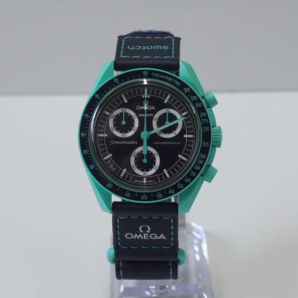 OMEGA×Swatch スピードマスター ムーンスウォッチ メンズ 腕時計 USED超美品 MISSION ON EARTH  POLAR LIGHTS 完動品 中古 X0920