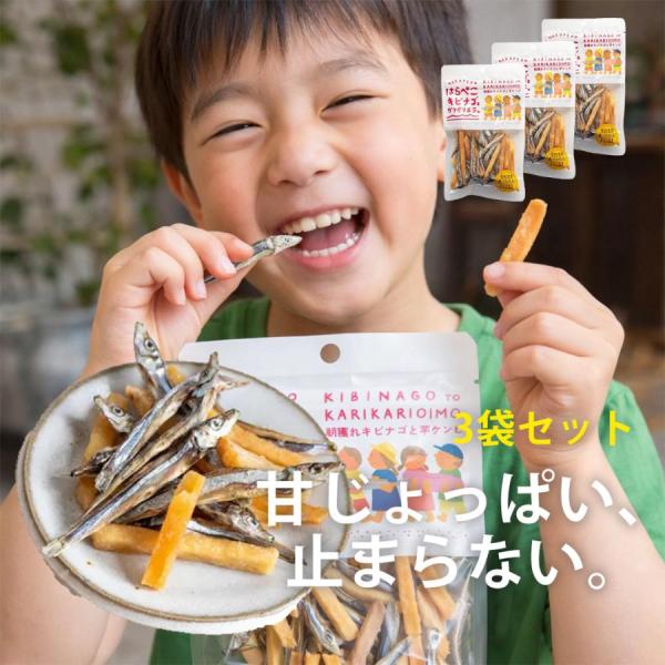 きびなご おやつ 芋けんぴ 小魚スナック 国産 鹿児島産 はらぺこキビナゴ 無添加 カルシウム豊富 子供向け お菓子 おつまみ 健康食品 3袋セット ポイント利用