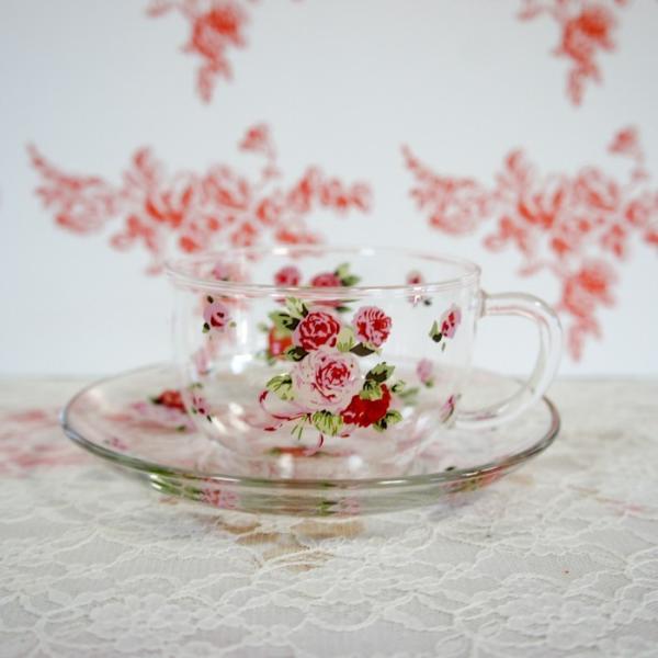 カップ ソーサー ティーカップ 耐熱ガラス ローズヴィーナス 薔薇 花柄 ローズ ガラス製 かわいい Buyee 日本代购平台 产品购物网站大全 Buyee一站式代购 Bot Online