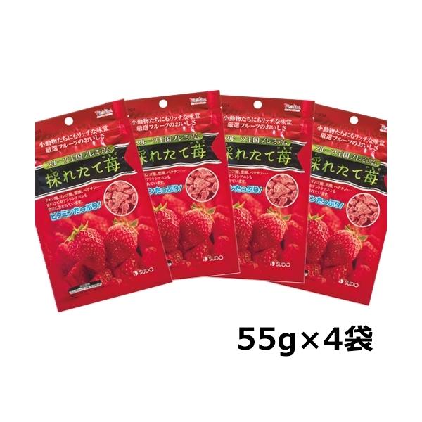 スドー フルーツ王国 プレミアム 採れたて苺 55g 4袋セット ハムスター うさぎ おやつ