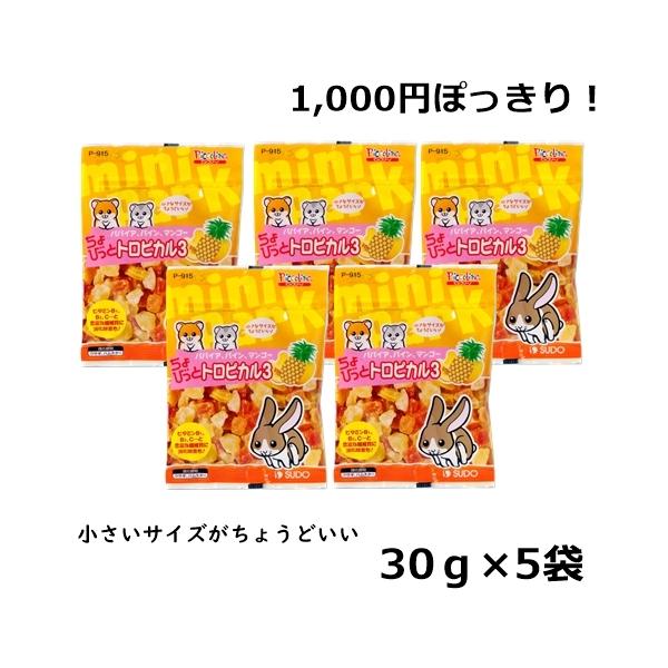 スドー ちょびっと トロピカル3 30ｇ 5袋セット うさぎ おやつ