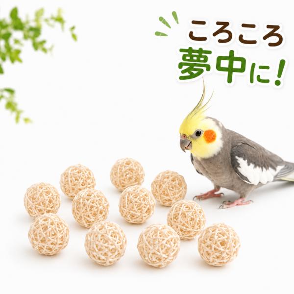 ころころラタンボール 鳥 小動物用 おもちゃ 直径約3cm 10個セット インコ ハムスター