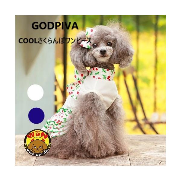 ゴッドピバ クール さくらんぼ ワンピース ホワイト XSサイズ 在庫処分 犬 服 ワンピース ゴッドピバ COOLさくらんぼ