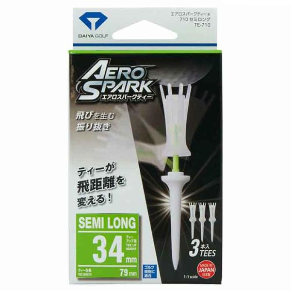 ダイヤ エアロスパークティー セミロング TE-710 DAIYA GOLF ティーアップ高/34mm