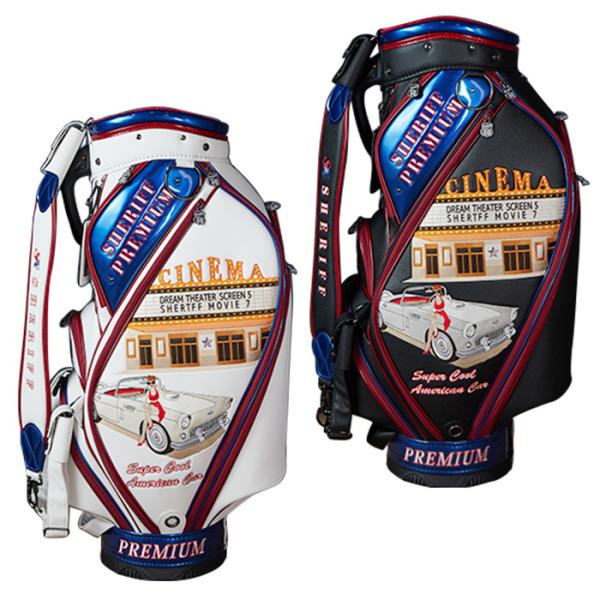 超お得 訳あり SHERIFF シェリフゴルフ プレミアムキャディバッグ RD③ SHERIFF シェリフ プレミアムシリーズ キャディバッグ : GDO