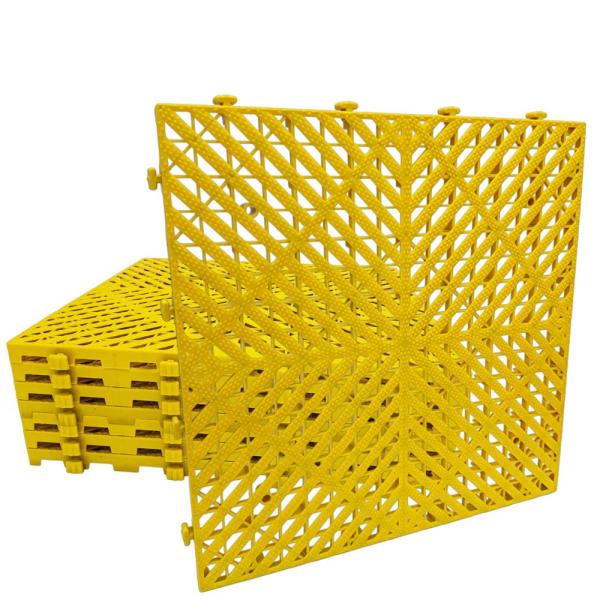 ONESORA ジョイントマット 水はけマット イエロー 8枚セット 業務用床マット ベランダマット 人工芝下地マット 約40cm×40cm×1.9cm 通気性 湿気防止 使い方簡単