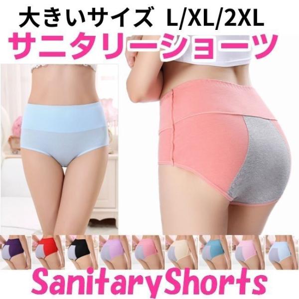 サニタリーショーツ 生理用ショーツ 大きいサイズ レディース L XL 2XL 下着 パンツヒップまで大きくカバーするクロッチを採用異なる素材の３重構造透湿性・防水性を兼ね備え蒸れや漏れを最小限に抑えます。ハイウェスト仕様でお腹まですっぽり...