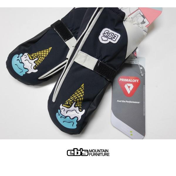 高品質なアクセサリーブランド「eb's」。・年式：2026年・メーカー：eb's・モデル名：CHILD MITT・カラー：ICE CREAM・定価：4,620円(税込)手の出し入れがスムーズで簡単装着キッズグローブ・手の甲は防水透湿レイヤー...