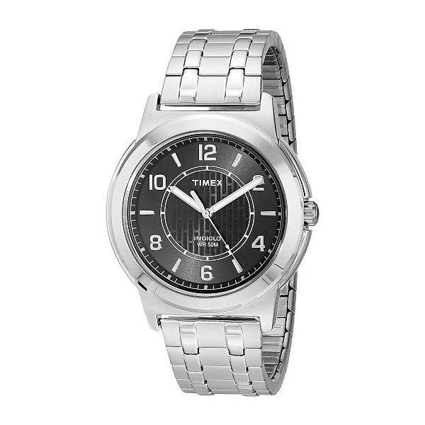 TIMEX ^CbNX rv TW2P61800 Fieldstone Way Silver-Tone Stainless Steel Expansion Band Watch