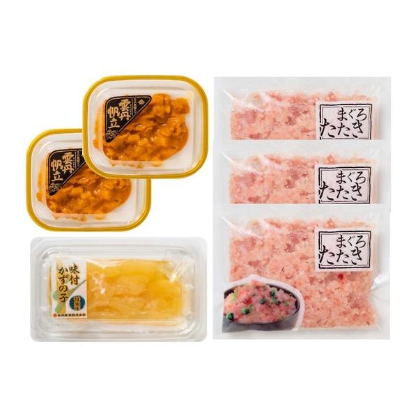 【送料無料】うにほたて醤油入・数の子・まぐろたたき詰合せ　５５５０−５０ｃ　５５５０−５０ｃ【ギフト館】