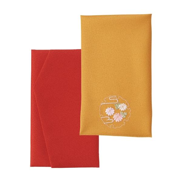 洛北 刺繍入り金封包み&amp;金封ふくさ 赤 H011a/b