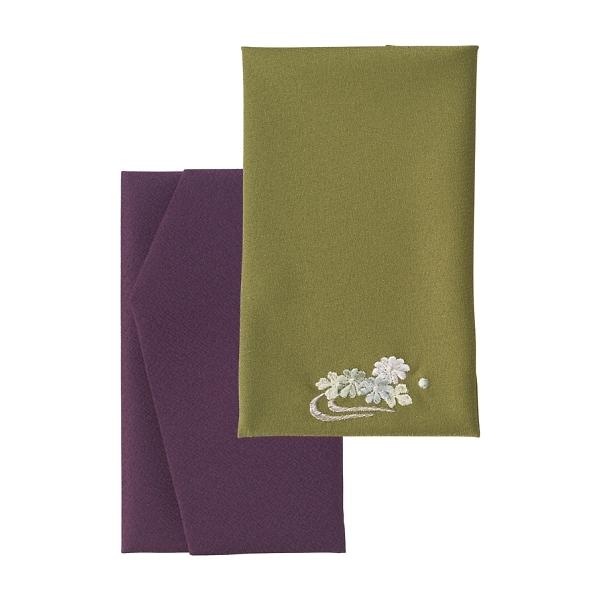 洛北 刺繍入り金封包み&amp;金封ふくさ 紫 H011a/b