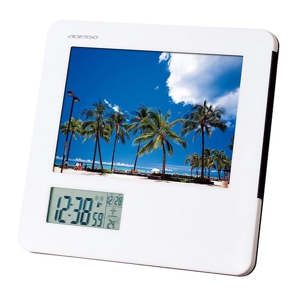 ADESSO アデッソ フォトフレーム電波時計 8785