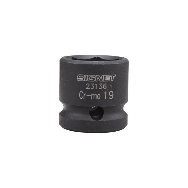 SIGNET シグネット 1/2DR ショートソケット 19mm 23136 インパクト用 全長28mm