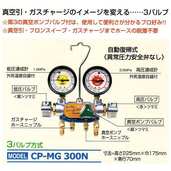 CP-MGS223N-DX デンゲン マニホールドゲージ２バルブ方式 R-12自動車用