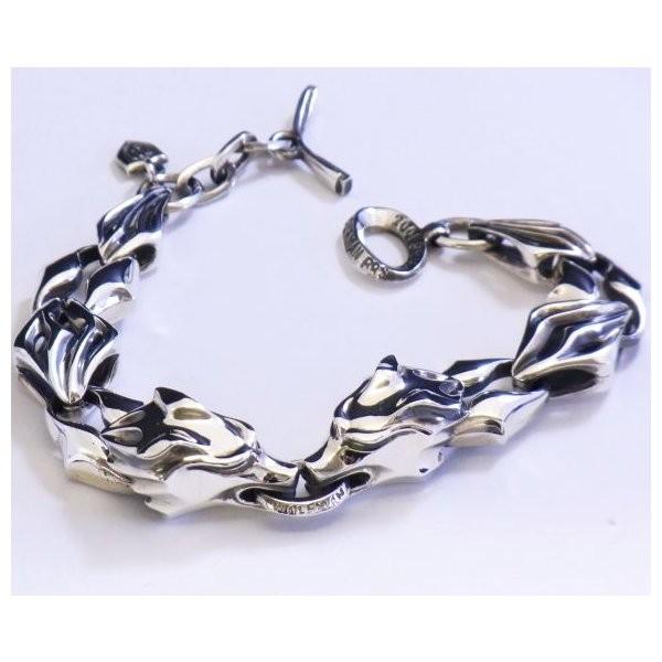 ウルフマンブラザーズウォーウルフWヘッドブレスシルバーアクセ WOLFMAN B.R.S (ウルフマンB.R.S) ウォー ウルフ シルバー