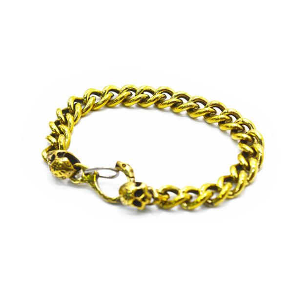 galcia ガルシア　ブレスレット galcia/ガルシア】「Calavera Head&Snake Hook Brass Bracelet
