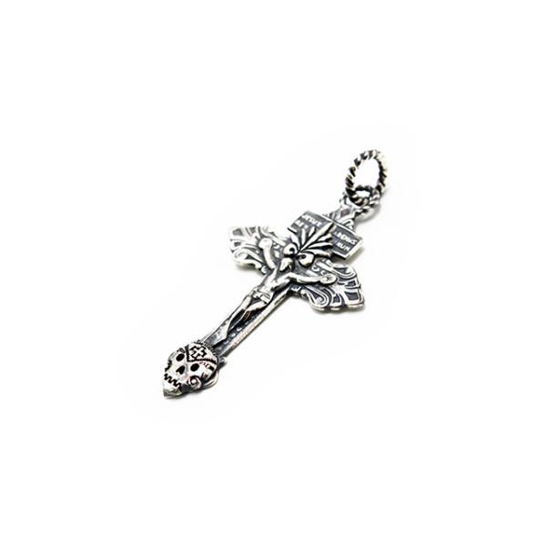 Galcia メキシカンスカル galcia/ガルシア】「JHS Cross&Agave Mexican Skull Pendant/JHSクロス