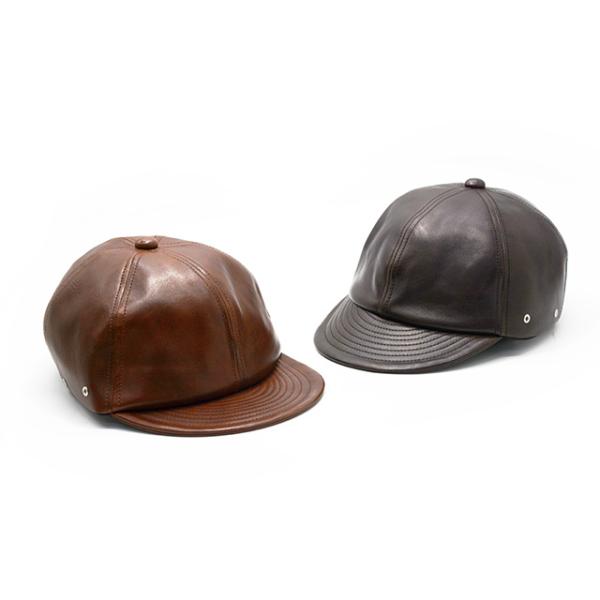 【24AW/美品】ミスターファットマン レザー 帽子 アメカジ ダークブラウン 全2色【Mr.FATMAN/ミスターファットマン】2024AW「Leather Short Brim