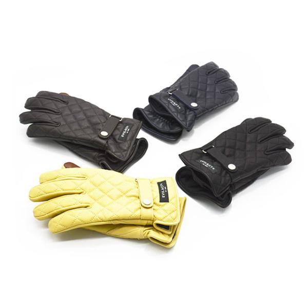 全4色【EVILACT/イーブルアクト】2026AW「DIAMOND CUT STITCH GLOVE/ダイアモンドカットステッチグローブ」(EA-MCG-D)(ハーレー/バイカー/ウルフパック)