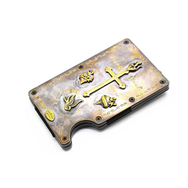 galcia/ガルシア】「Cross&Swallow Brass Money Clip&Card Case/クロス