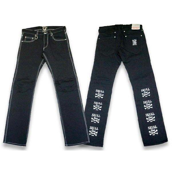 全2色SKULL FLIGHT/スカルフライト「SS Pants Type6 Straight Cut”Stretch Black Denim Cus