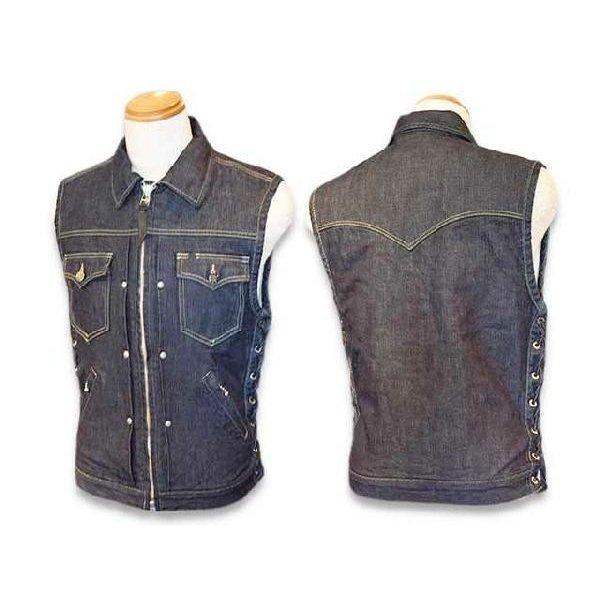 30% OFF)SKULL FLIGHT/スカルフライト「Riders Denim Club Zip Vest