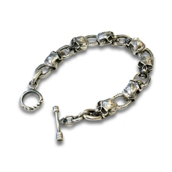 [54] Silver950 / SKULL 8連 ブレスレット ヴィンテージ CALIFORNIA LINE/カリフォルニアライン】「Skull Bracelet/スカル