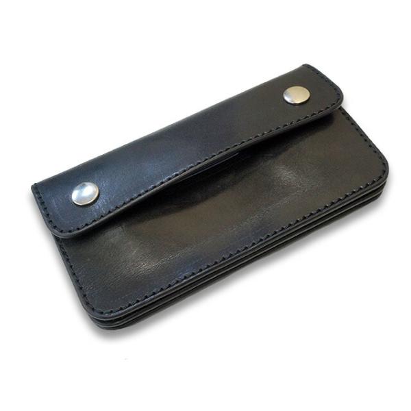 【さとー】カウハイド　トラッカーウォレット　3層　ブラック【カスタム】 wolfpack-ss_tiss-trucker-